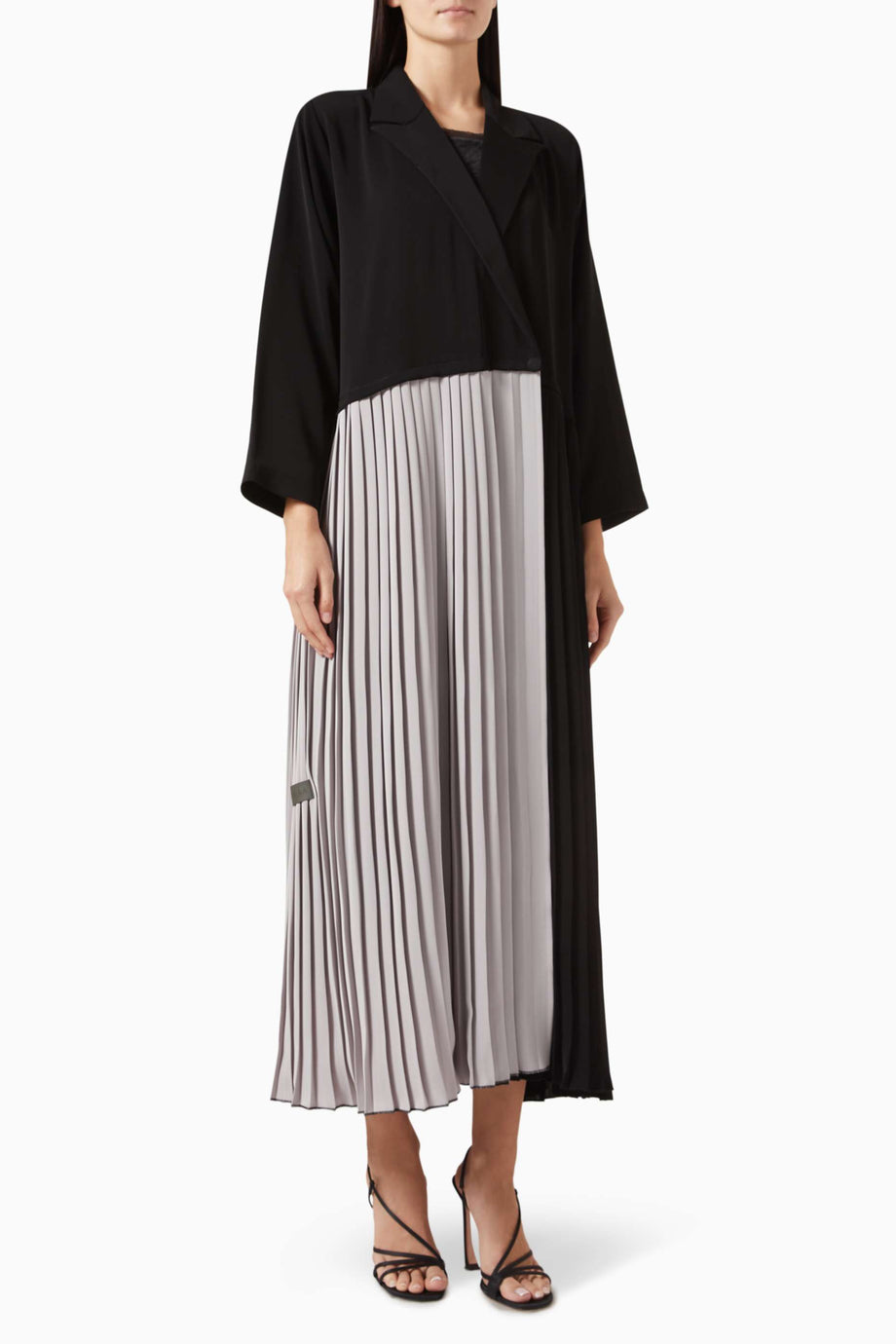 İki Renkli Plise Detaylı Abiye Kaftan Modern Tasarım ile Şıklığı Yakalayın