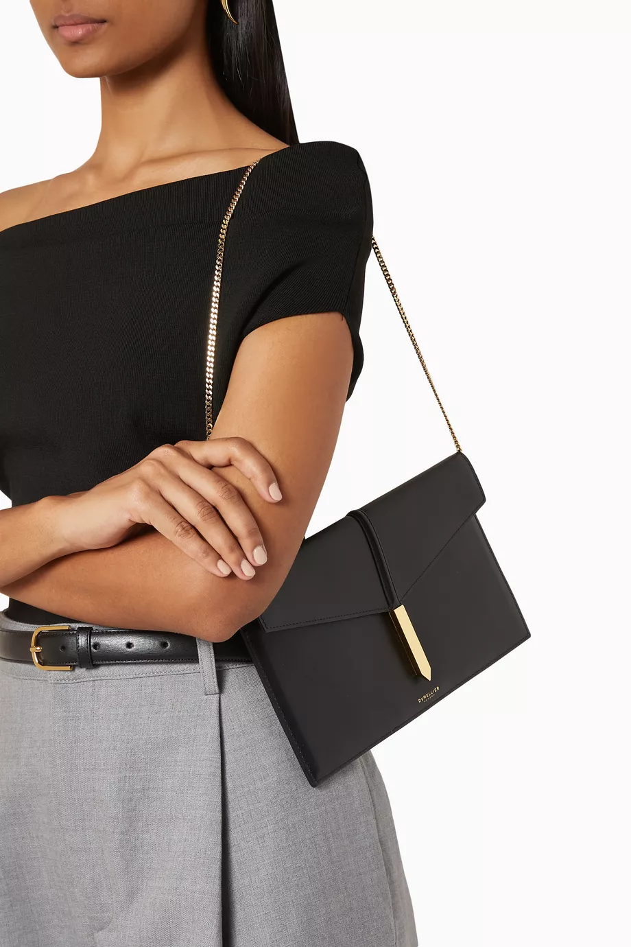 Pürüzsüz Deri Tokyo Clutch, Zarf Siluetli, Zamansız Şıklık
