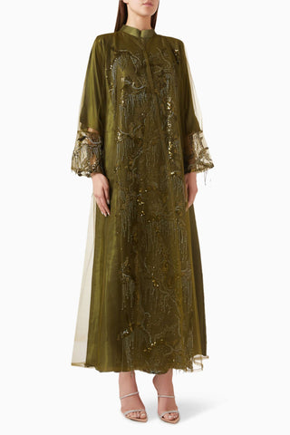 Şık Dantel Abaya Bead ve Sıralı Payet Detaylarıyla Konfor ve Zarafet Sunar