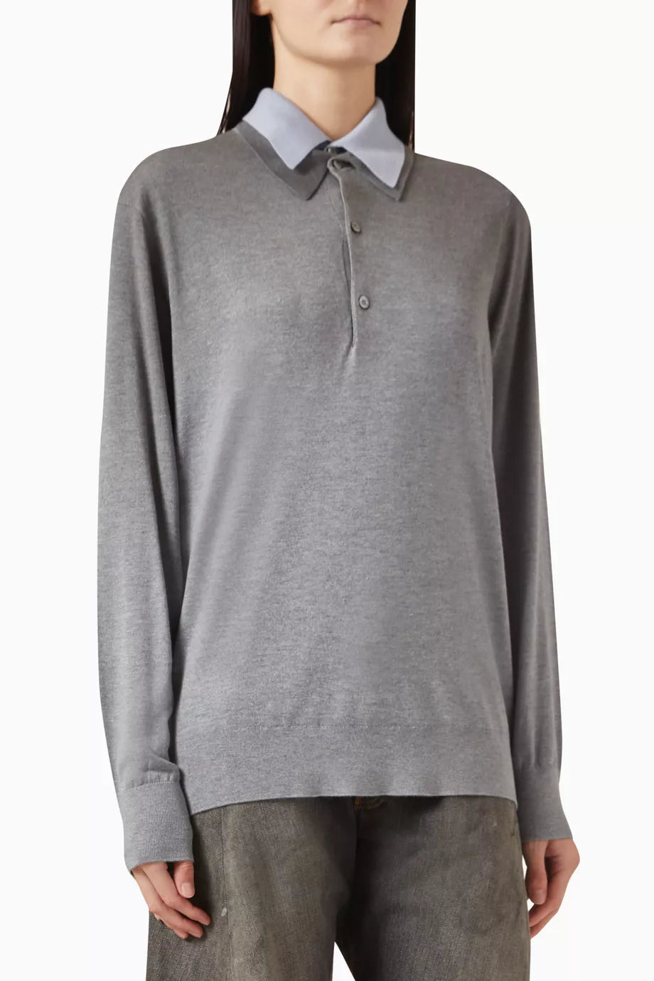 Gri Katmanlı Kazak İpek Karışımı