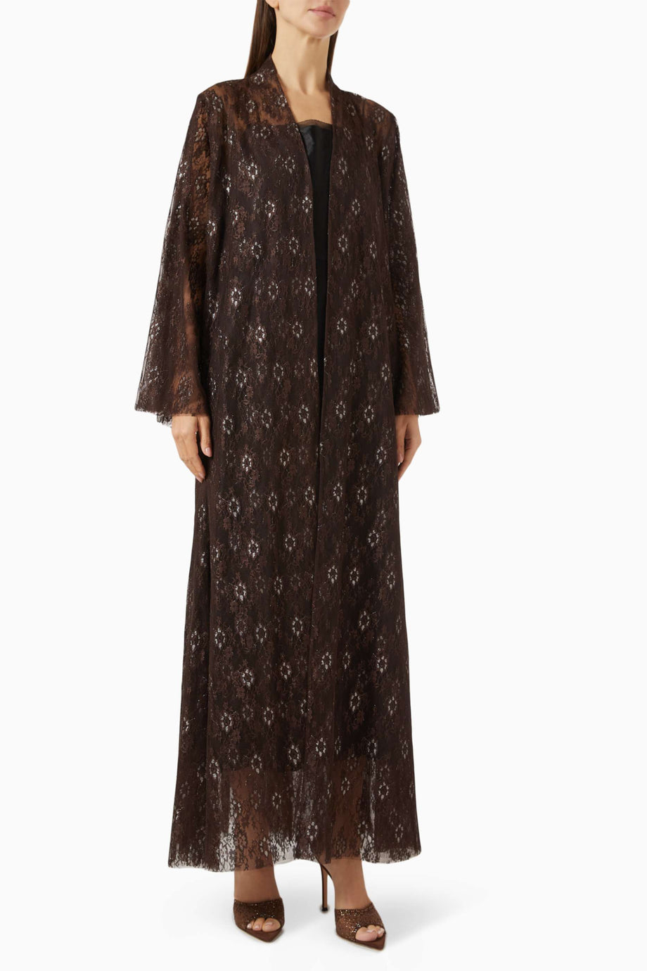 Modern Dantel Dikişli İki Katlı Abaya Zarif Tasarımla Şıklığı Yakalayın