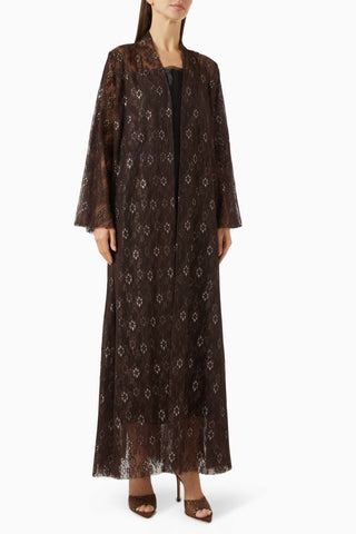 Modern Dantel Dikişli İki Katlı Abaya Zarif Tasarımla Şıklığı Yakalayın