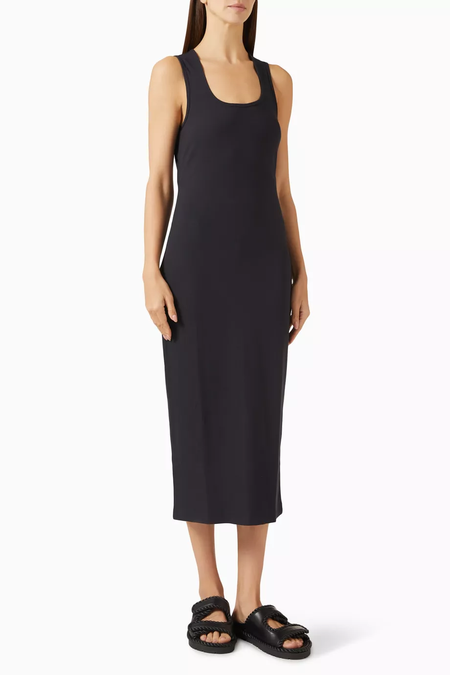 Pose Scoop Midi Elbise, Esnek & Rahat, Günlük Şıklık
