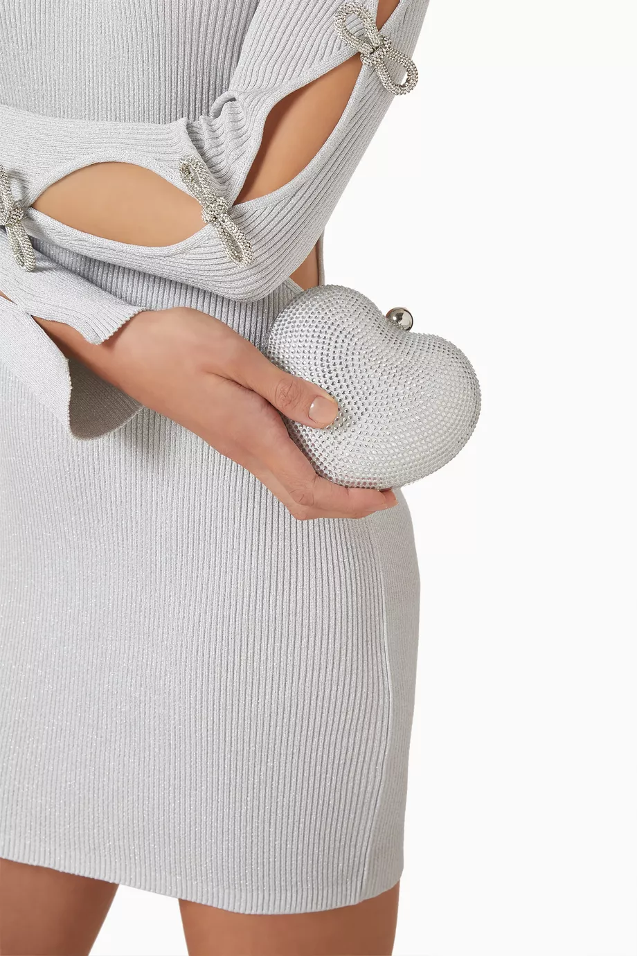 Süet Çanta, Kristal Kalp Şeklinde Heykelsi Siluet, Göz Alıcı Tasarım