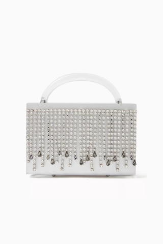 Minelli Clutch Metalik Akrilik & Kristal Püsküllü Işıltılı Gece Çantası