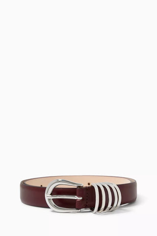 Hollyhock Dana Derisi Kemer Bordo, Beş Halkalı, Nikel İçermeyen, İtalyan İşçiliği