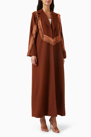 Şık Franje Detaylı Abaya ile Zarif Akşam Şıklığı Yakalayın