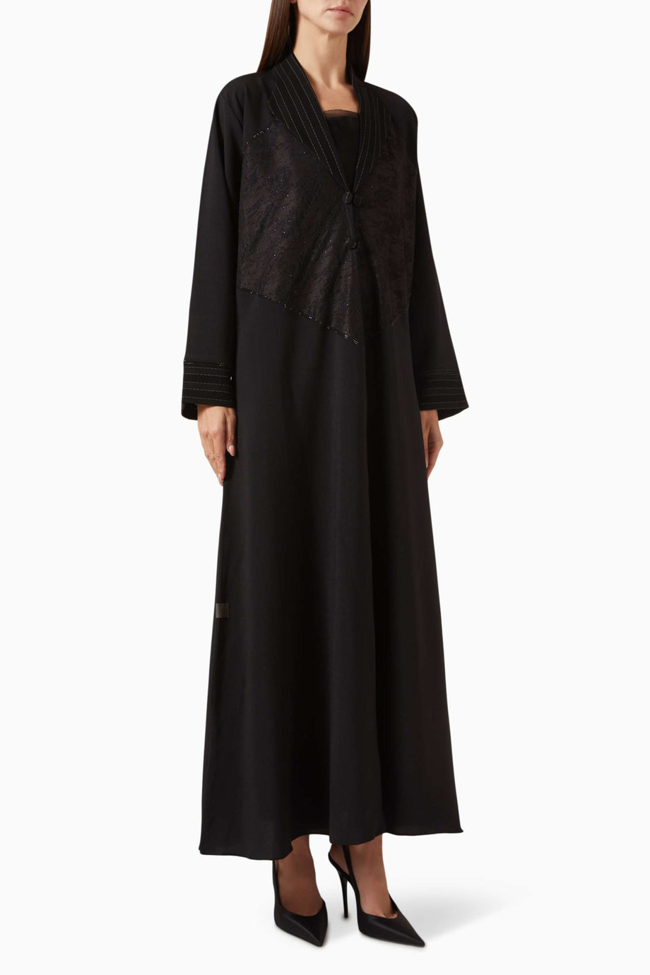 Şık Nakışlı Abiye Kap, Modern Tesettür Şıklığı İçin İkonik Tasarım