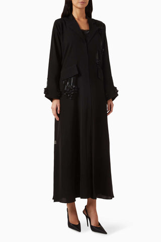 Şık Applique ve Boncuk İşlemeli Abiye Elbise Yumuşak Krepten Tasarım ile Zarif Gece Kullanımı için Ideal