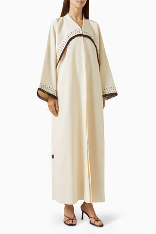 Modern Drape Fringe Detaylı Abaya Zarif Şıklık İçin İdeal Seçim