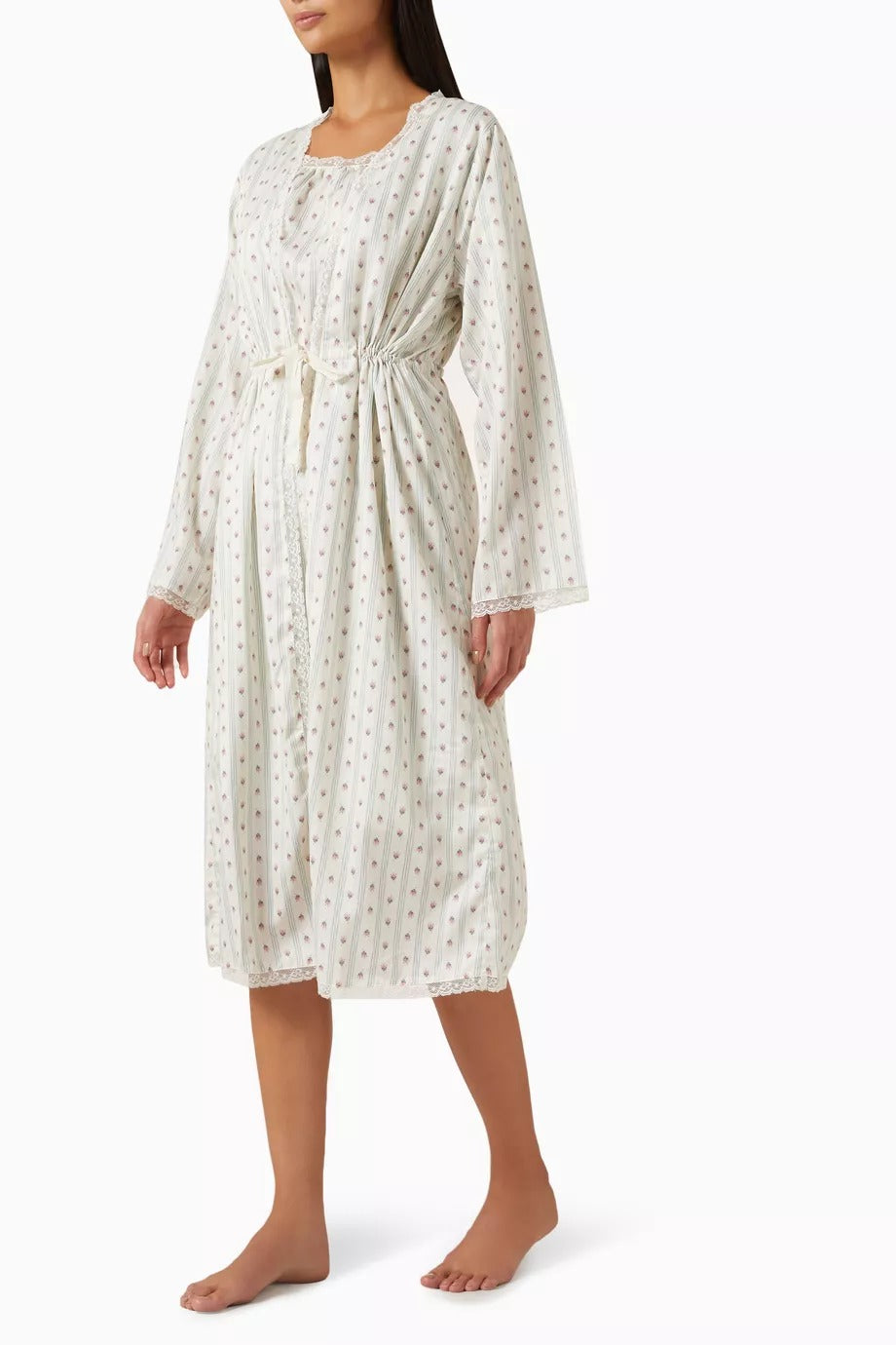 Allegra Pamuk Saten Gecelik & Sabahlık Seti Zarif Ev Lüksü