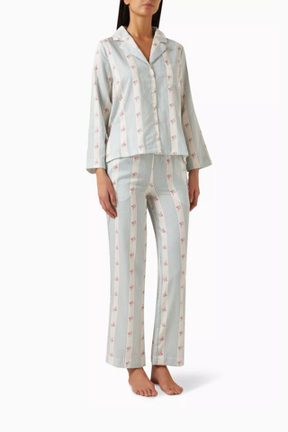 Nanou Pamuk Saten Pijama Takımı Toile de Jouy Desenli