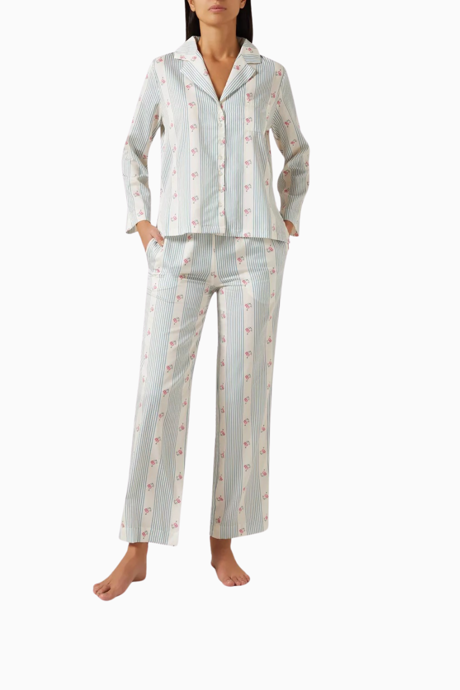 Nanou Pamuk Saten Pijama Takımı Toile de Jouy Desenli