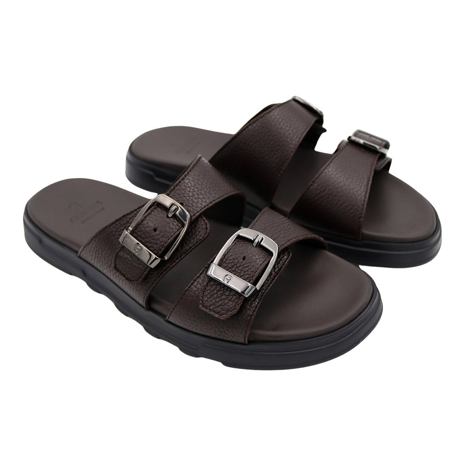 Erkek Paul 1A Koleksiyon Hakiki Deri Koyu Kahverengi Sandalet