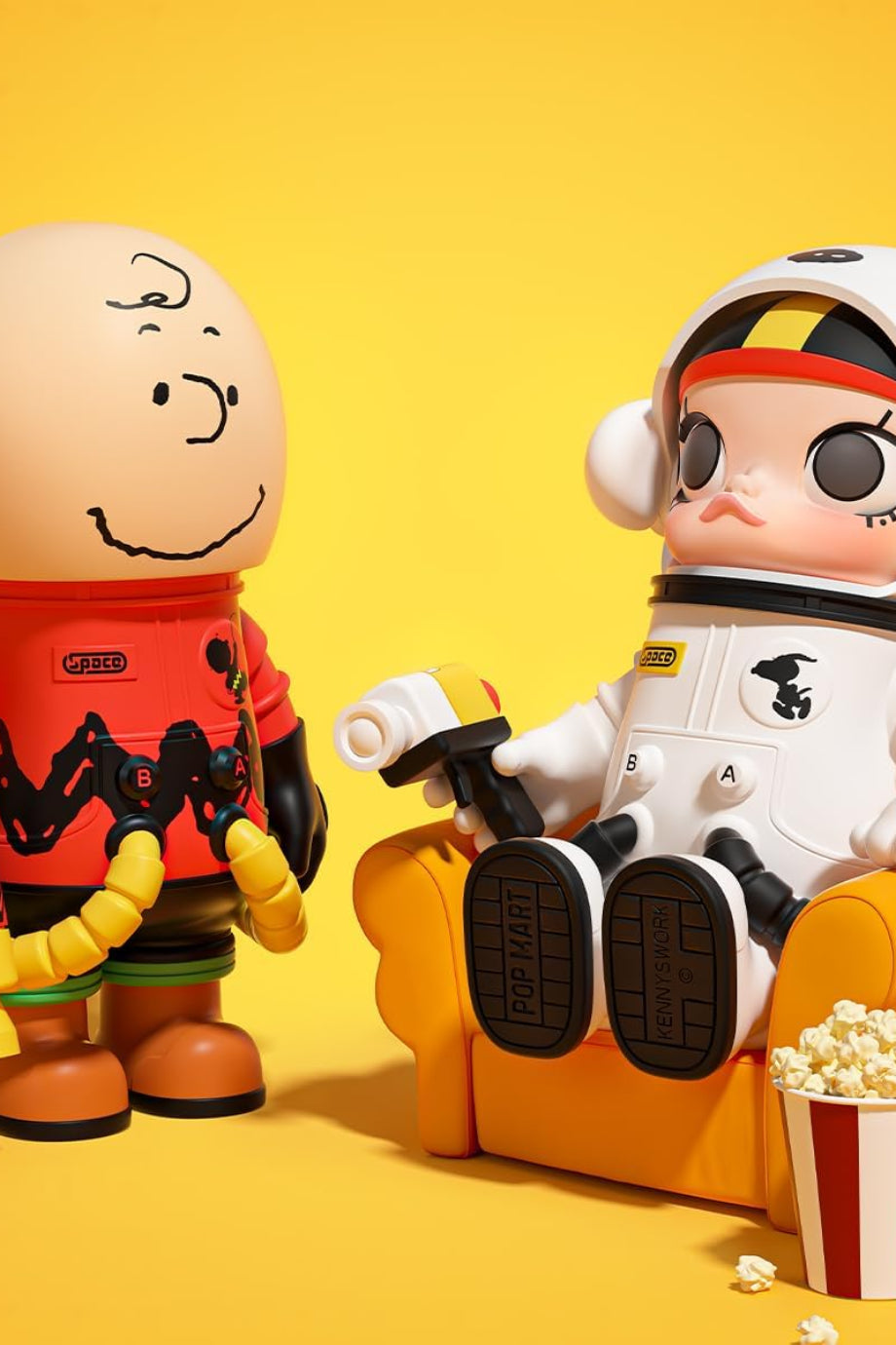 Mega Space Molly 100% Charlie Brown & Snoopy Özel Koleksiyon Sanat Oyuncak Figürü 1 Kutu