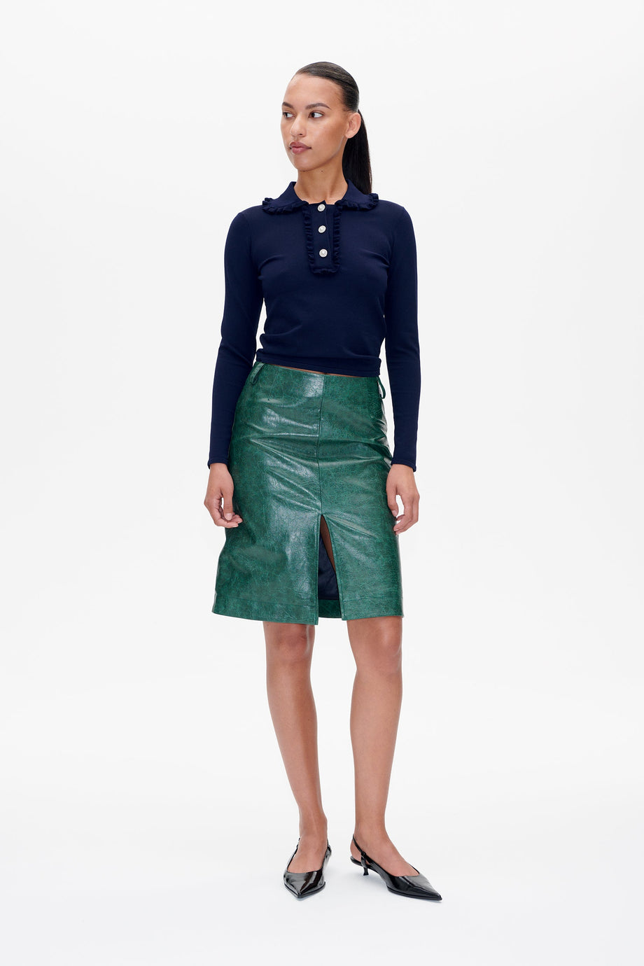 SIGNA Midi Kalem Etek, Yüksek Bel, Ön Yırtmaç, Şık ve Modern