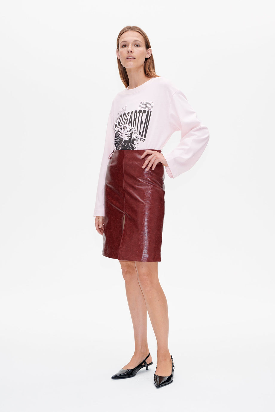 SIGNA Midi Kalem Etek, Yüksek Bel, Ön Yırtmaç, Şık ve Modern