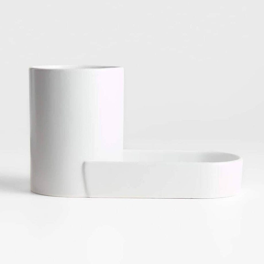 Chet Beyaz Seramik Lavabo Rafı, Minimalist ve Modern Tasarım