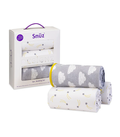 3'lü Beşik Nevresim Seti Cloud Nine Pamuk, Çift Taraflı Battaniyeli