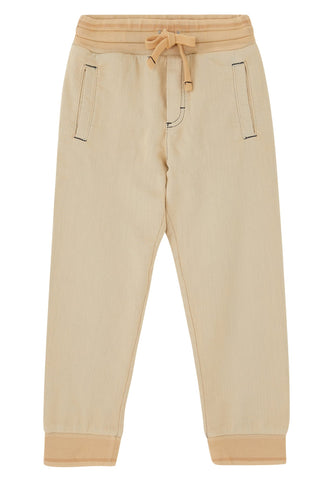 Çocuklar İçin Logo Nakışlı Pamuklu Jersey Eşofman Altı