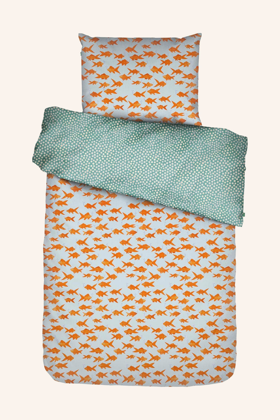 SOFISHTICATED Organik Pamuk Yatak Çarşafı, Japon Balığı Desenli, GOTS Sertifikalı