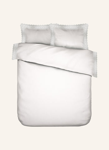 APRIL Yatak Çarşafları, Beyaz İşlemeli, %100 Pamuklu Perkal, OEKO-TEX® Sertifikalı