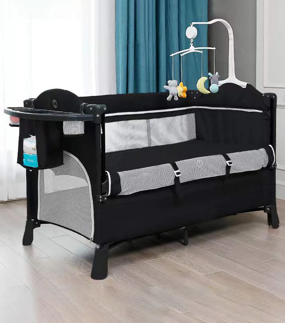 4'ü 1 Arada Bebek Yanı Beşik Co-Sleeper, Çok Fonksiyonlu Peacock Mavi