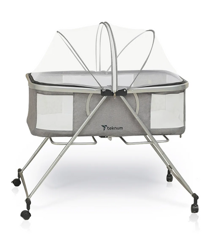 3’ü 1 Arada Bebek Beşiği, Sallanır, Tekerlekli, Koyu Gri, Pratik ve Çok Fonksiyonlu