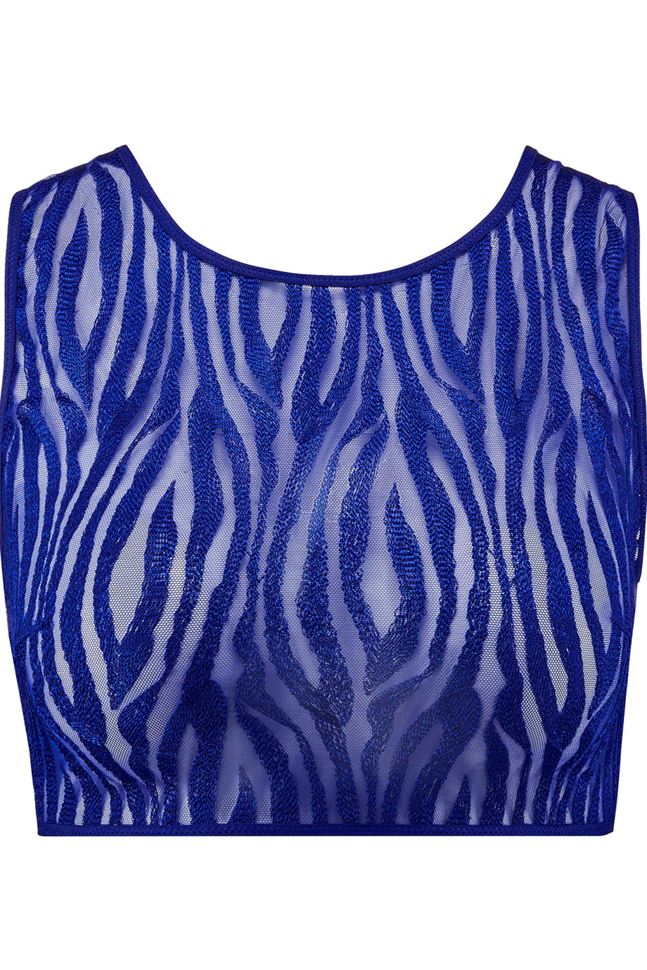 Wild Pulse Transparan Kolsuz Üst, Zebra Desenli Crop Top, Bustiyer Stili