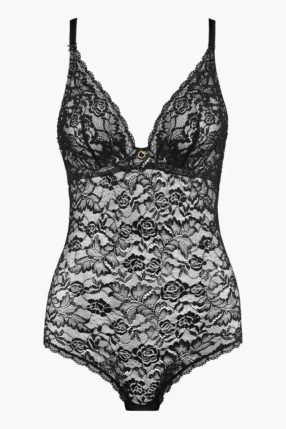 Rosessence Body, Geri Dönüştürülmüş Dantel, Swarovski Taş Detaylı, Şeffaf Gül Motifli, Balenli