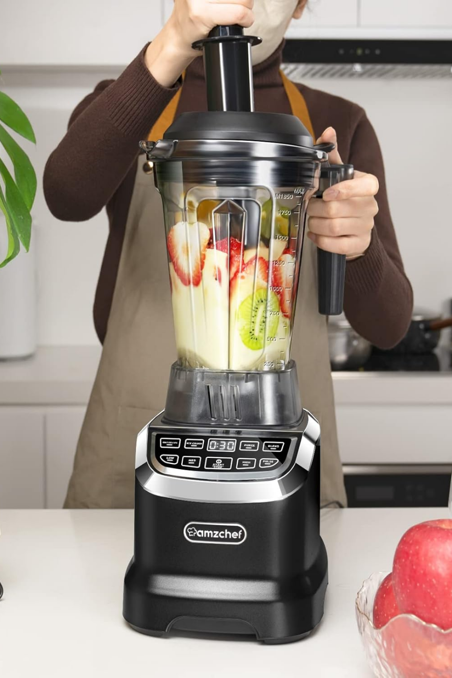 Blender 2000W, LED Göstergeli & 1,85L + 600ml, Paslanmaz Çelik