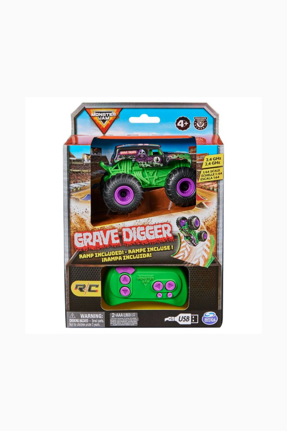 Monster Jam R/C 1:64 Mezar Kazıcı, Uzaktan Kumandalı Araç, Gerçek Aksiyon