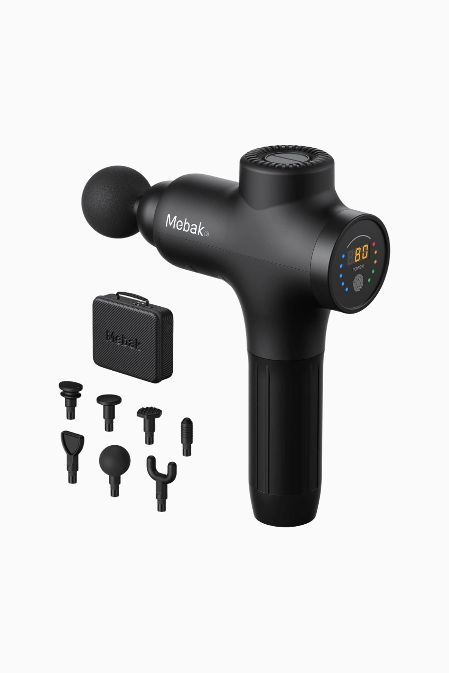 Mebak 3 Masaj Tabancası, 3200 rpm, 12 mm Genlik, 7 Başlıklı, Taşınabilir