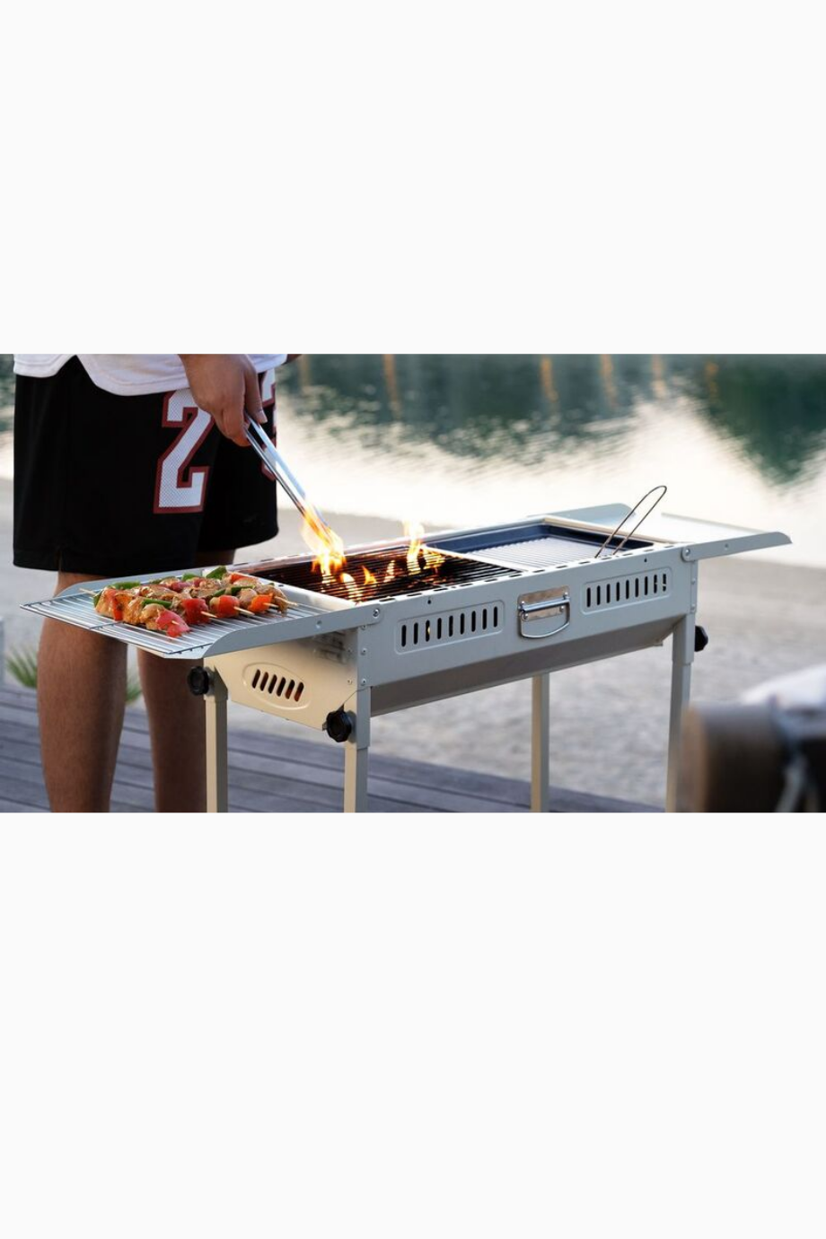 Lifestyle Kamp Taşınabilir Kömürlü Izgara/Mangal , Açık Kahverengi, Hafif ve Dayanıklı