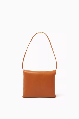 Deri Prisma Kes, Marni, Şık & Zarif Omuz Çantası, Kabartmalı Logo