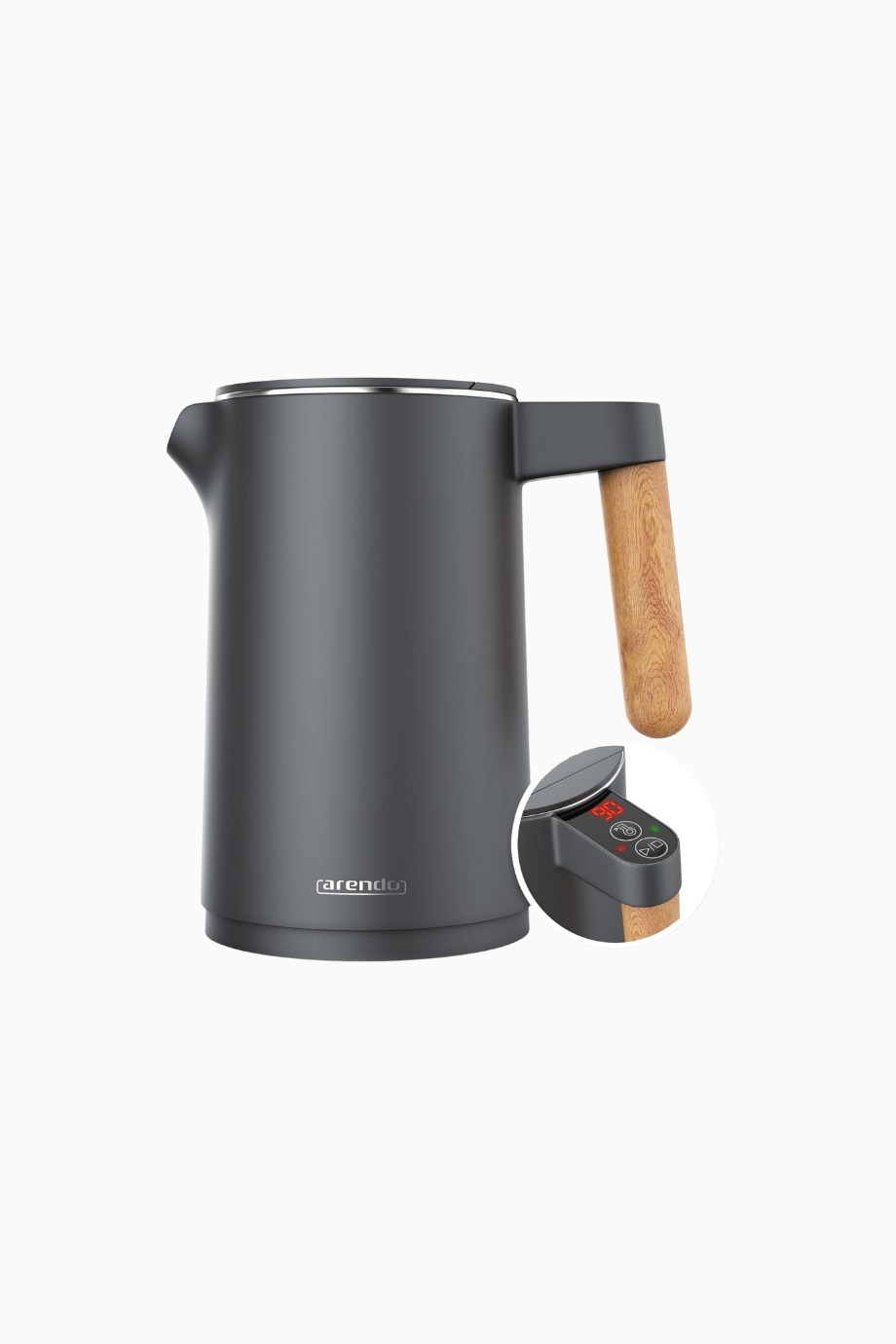 Paslanmaz Çelik Su Isıtıcı 45–100°C, 1,5 Litre, Çift Duvar, Sıcak Tutma