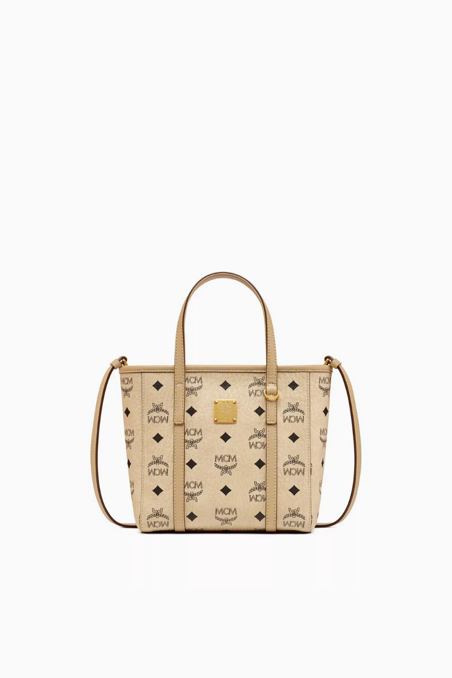 Mini Toni Tote Çanta, Nappa Deri & Kanvas Shopper
