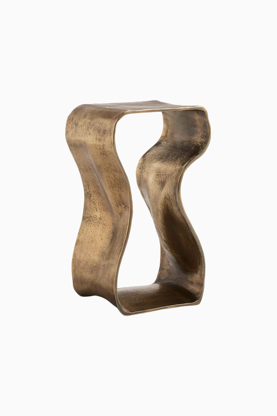 Ekspresyonist Cilalı Pirinç Döküm Alüminyum İçecek Masası, 12"