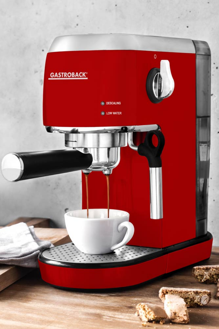 Özel Tasarım Espresso Makinesi, Piccolo Kırmızısı, 19 Bar, Kompakt & Hızlı Isınan