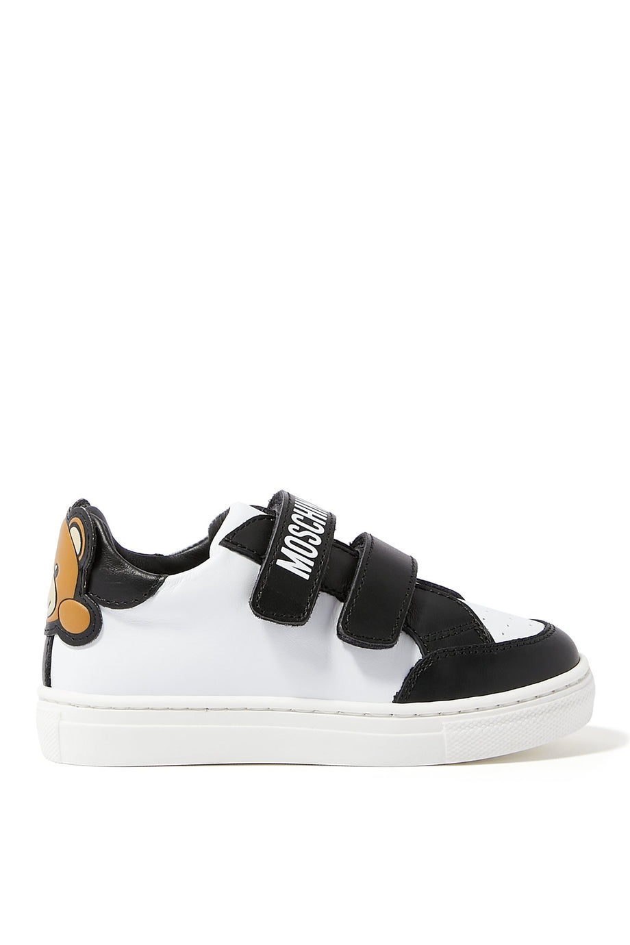 Çocuklar için Ayıcık Desenli Cırt Cırtlı Sneaker - Siyah Beyaz