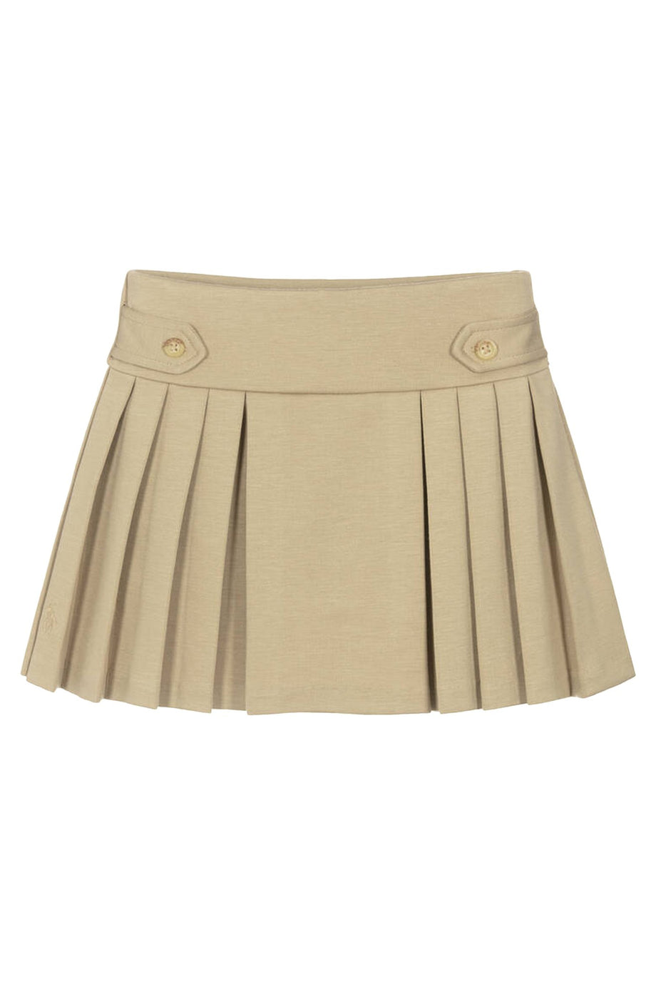 Çocuklar için Pileli Ponte Skort - Bej/Kaki