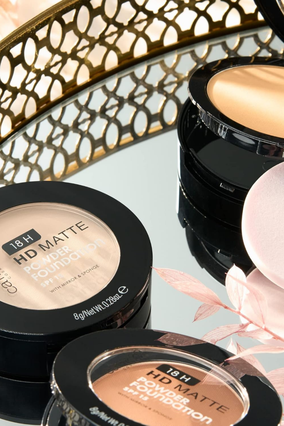 18H HD Mat Pudra Fondöten 3’lü Set Uzun Ömürlü, SPF 15, Matlaştırıcı, Vegan, 24 g