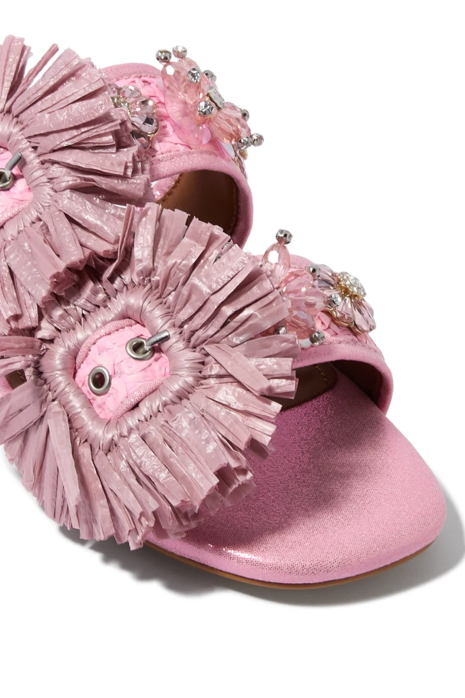 Raffia Buckle Zarif Tokalı Kadın Düz Sandalet