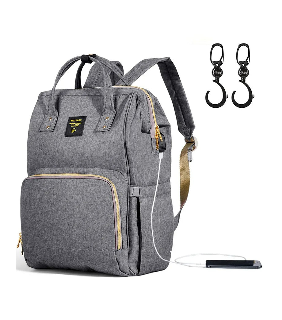 USB'li Bebek Bezi Çantası + Kancalar, 0-6 Ay Bebekler İçin Konforlu ve Dayanıklı