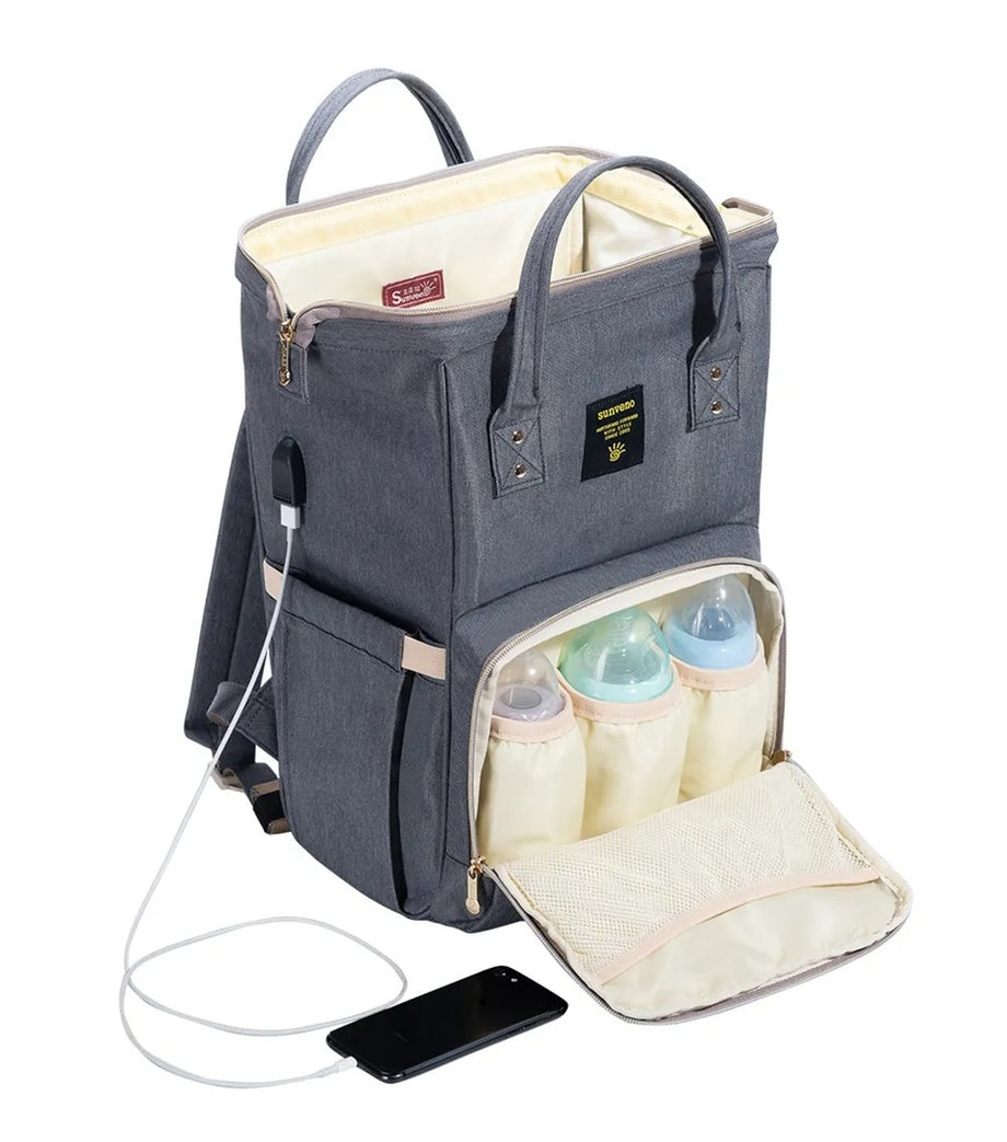 ebek Bezi Çantası ve Bebek Bezi Kutusu, Katlanabilir Raf ve USB Şarj Portlu Pratik Tasarım