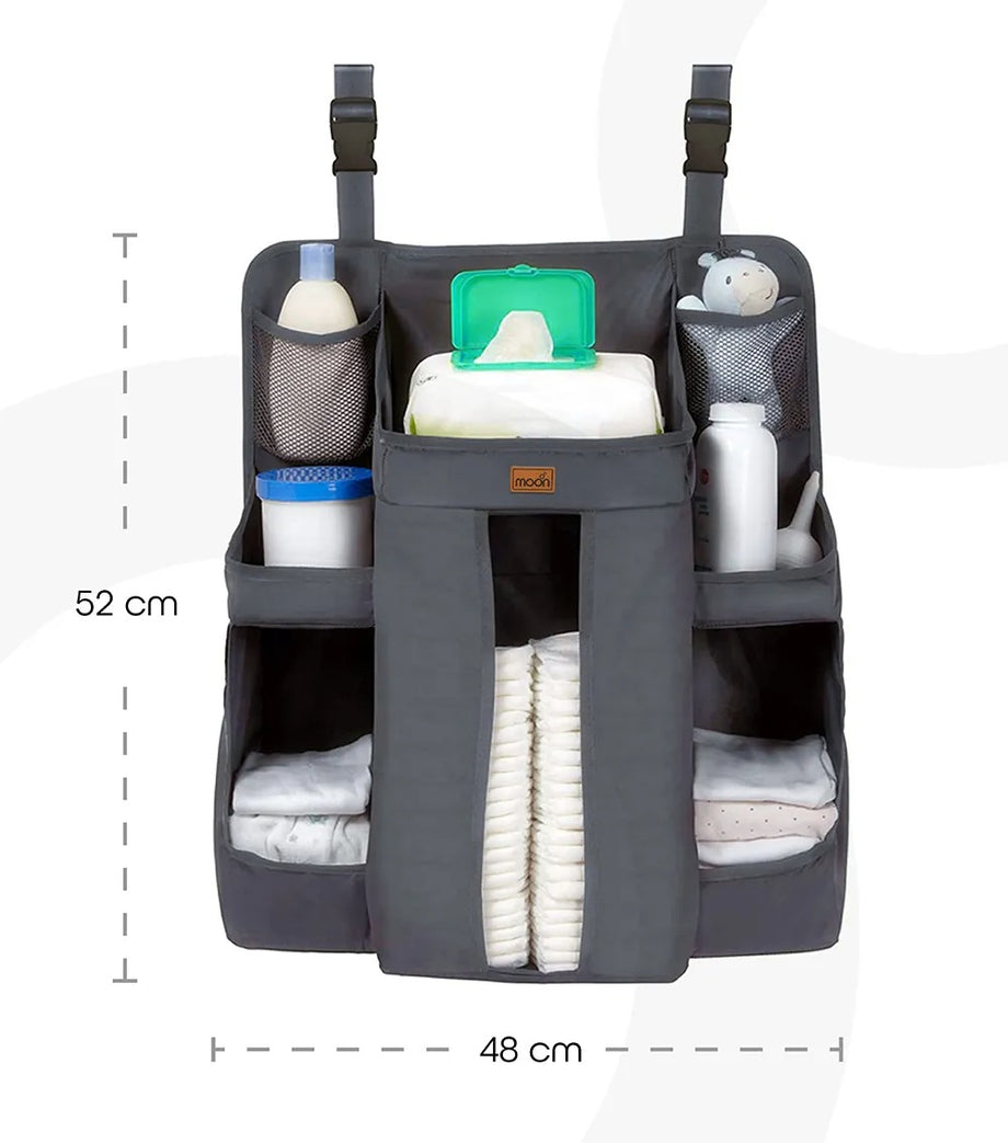 Bej Crib Organizer 6 Gözlü Yıkanabilir Karyola Düzenleyici