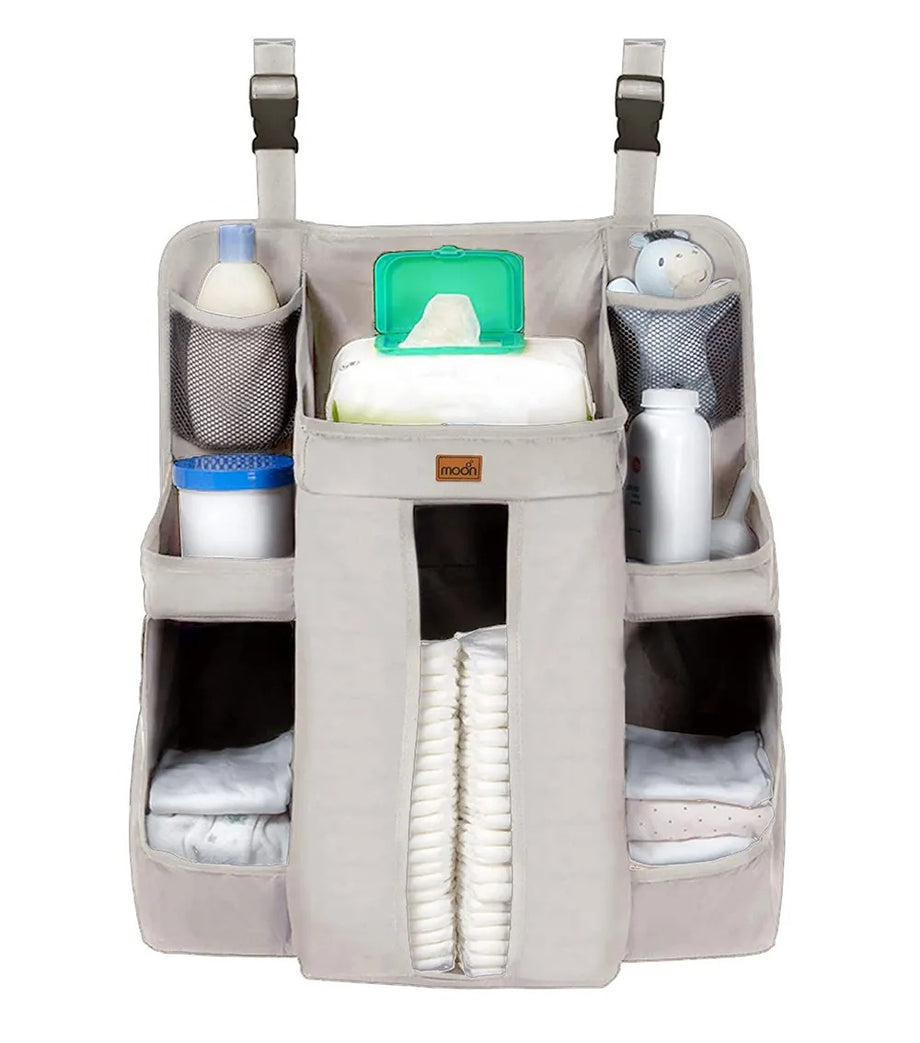 Bej Crib Organizer 6 Gözlü Yıkanabilir Karyola Düzenleyici