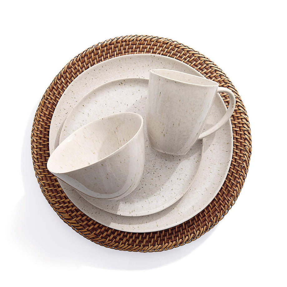 Wilder 4 Parçalı Yemek Takımı, Kum Rengi Reaktif Sırlı Seramik