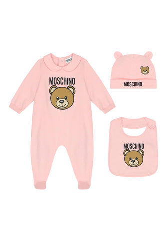 Çocuklar için Ayıcık Desenli Pijama Hediye Seti - Açık/Pastel Pembe