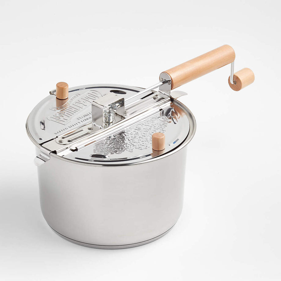 Paslanmaz Çelik 6-Qt. Ocak Üstü Patlamış Mısır Patlatma Makinesi